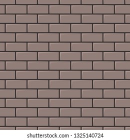 Grey brick wall texture. Seamless background. Vector illustration