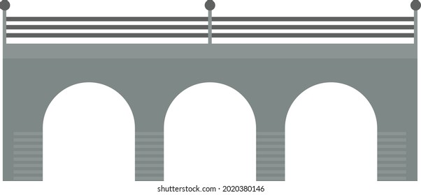 Grey bridge, illustration, vector on a white background