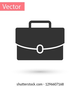 Grey Briefcase icon isolated on white background. Business case sign. Business portfolio. Vector Illustration