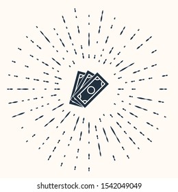 Grey Briefcase icon isolated on beige background. Business case sign. Business portfolio. Abstract circle random dots. Vector Illustration