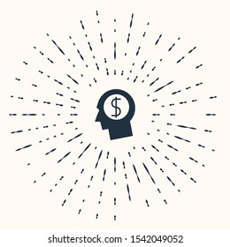 Grey Briefcase icon isolated on beige background. Business case sign. Business portfolio. Abstract circle random dots. Vector Illustration