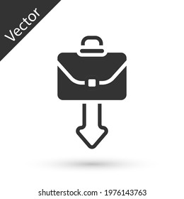 Grey Briefcase icon isolated on white background. Business case sign. Business portfolio.  Vector