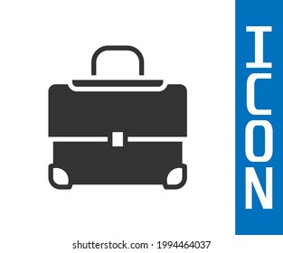 Grey Briefcase icon isolated on white background. Business case sign. Business portfolio.  Vector