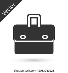 Grey Briefcase icon isolated on white background. Business case sign. Business portfolio.  Vector