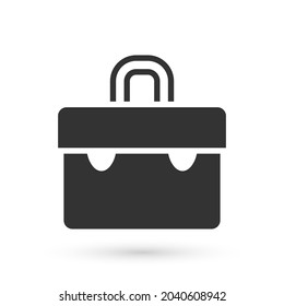 Grey Briefcase icon isolated on white background. Business case sign. Business portfolio.  Vector