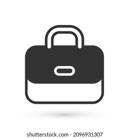 Grey Briefcase icon isolated on white background. Business case sign. Business portfolio.  Vector