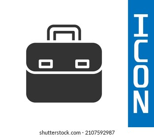 Icono de maletín gris aislado en fondo blanco. Signo de caso comercial. Cartera de negocios.  Vector
