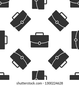 Grey Briefcase icon isolated seamless pattern on white background. Business case sign. Business portfolio. Vector Illustration