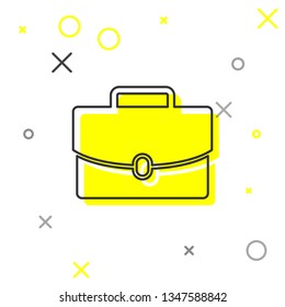 Grey Briefcase line icon isolated on white background. Business case sign. Business portfolio. Vector Illustration