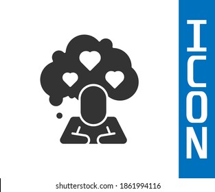 Grey Broken heart or divorce icon isolated on white background. Love symbol. Valentines day.  Vector