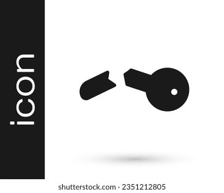 Icono de la tecla Gray Broken aislado en fondo blanco.  Ilustración vectorial