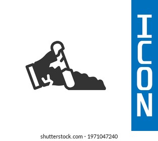 Grey Broken pot icon isolated on white background.  Vector
