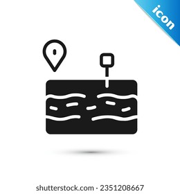 Grey Broken road icon isolated on white background.  Vector