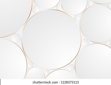 Grey and bronze circles abstract corporate background. Vector tech design