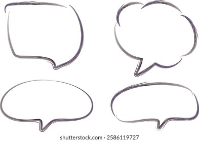 grey brown pattern decorative doodle speech bubbles
