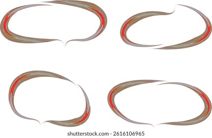 grey brown red colorful creative thick speech bubbles set