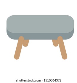 Grey and brown sofa. Flat design icon vector illustration.