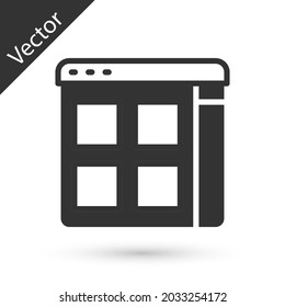 Grey Browser files icon isolated on white background.  Vector
