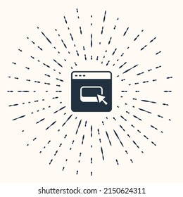 Grey Browser files icon isolated on beige background. Abstract circle random dots. Vector