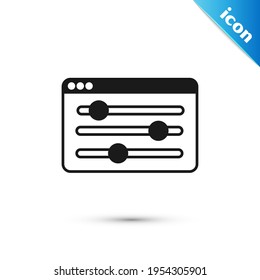 Grey Browser setting icon isolated on white background. Adjusting, service, maintenance, repair, fixing.  Vector