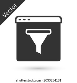 Grey Browser window icon isolated on white background.  Vector