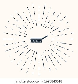 Pincel gris para limpiar icono aislado en fondo beige. El concepto de servicio de limpieza. Puntos aleatorios del círculo abstracto. Ilustración vectorial