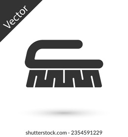 Grey Brush for cleaning icon isolated on white background. Cleaning service concept.  Vector Illustration