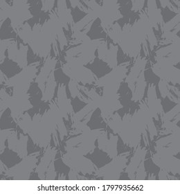 Grey Brush Stroke Camouflage abstract seamless pattern background suitable for fashion textiles, graphics
