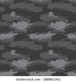 Grey Brush Stroke Camouflage abstract seamless pattern background suitable for fashion textiles, graphics