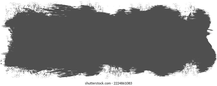 Grauer Pinselstrich einzeln auf Hintergrund. Malerpinselstrich, Vektorgrafik für graue Farbfarbe, Grunge Design-Element, Schmutzbanner, Aquarell-Design, schmutzige Textur. Trendiger Pinselstrich, Vektorgrafik