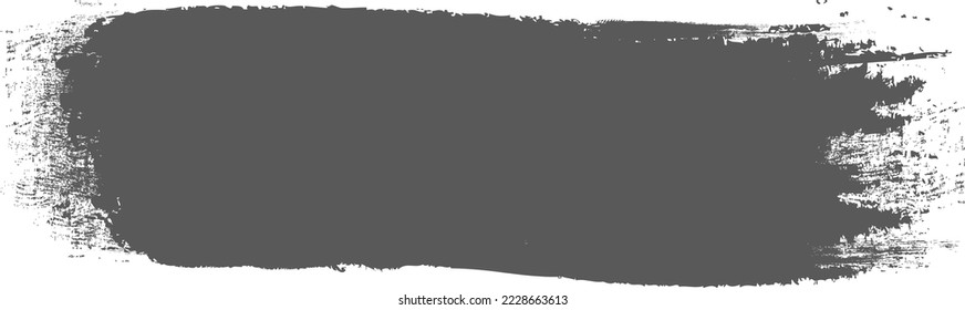 Grey brush stroke isolated on background. Paint brush stroke vector for gray ink paint, grunge design element, dirt banner, watercolor design, dirty texture. Trendy brush stroke, vector illustration