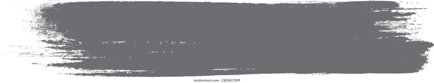 Grey brush stroke isolated on background. Paint brush stroke vector for gray ink paint, grunge design element, dirt banner, watercolor design, dirty texture. Trendy brush stroke, vector illustration