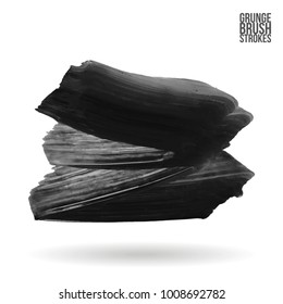Grey brush stroke and texture. Grunge vector abstract hand - painted element. Underline and border design.