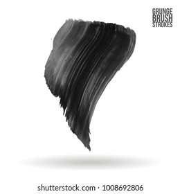 Grey brush stroke and texture. Grunge vector abstract hand - painted element. Underline and border design.