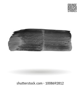 Grey brush stroke and texture. Grunge vector abstract hand - painted element. Underline and border design.