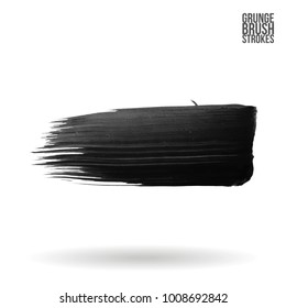 Grey brush stroke and texture. Grunge vector abstract hand - painted element. Underline and border design.