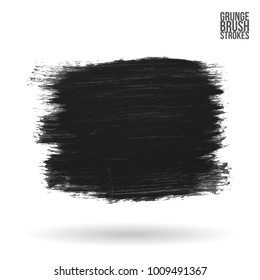 Grey brush stroke and texture. Grunge vector abstract hand - painted element. Underline and border design.