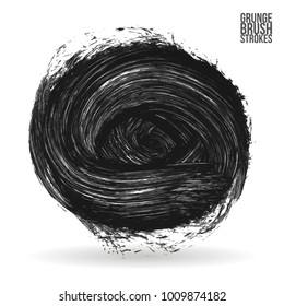 Grey brush stroke and texture. Grunge vector abstract hand - painted element. Underline and border design.