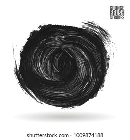 Grey brush stroke and texture. Grunge vector abstract hand - painted element. Underline and border design.