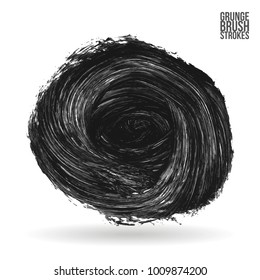 Grey brush stroke and texture. Grunge vector abstract hand - painted element. Underline and border design.