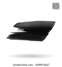Grey brush stroke and texture. Grunge vector abstract hand - painted element. Underline and border design.