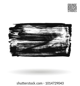 Grey  brush stroke and texture. Grunge vector abstract hand - painted element. Underline and border design.