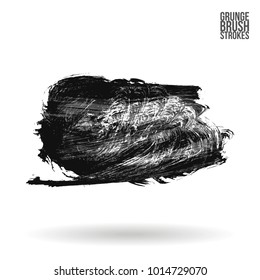 Grey  brush stroke and texture. Grunge vector abstract hand - painted element. Underline and border design.