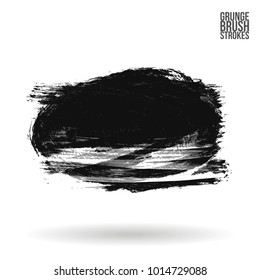 Grey  brush stroke and texture. Grunge vector abstract hand - painted element. Underline and border design.