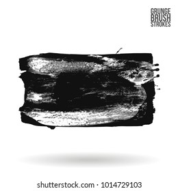 Grey  brush stroke and texture. Grunge vector abstract hand - painted element. Underline and border design.