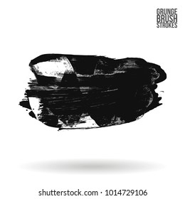 Grey  brush stroke and texture. Grunge vector abstract hand - painted element. Underline and border design.