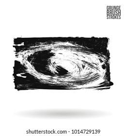 Grey  brush stroke and texture. Grunge vector abstract hand - painted element. Underline and border design.