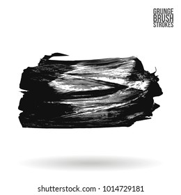 Grey  brush stroke and texture. Grunge vector abstract hand - painted element. Underline and border design.