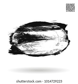 Grey  brush stroke and texture. Grunge vector abstract hand - painted element. Underline and border design.