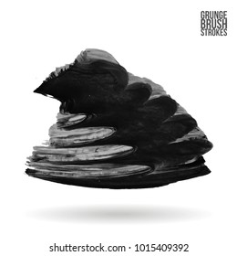 Grey brush stroke and texture. Grunge vector abstract hand - painted element. Underline and border design.